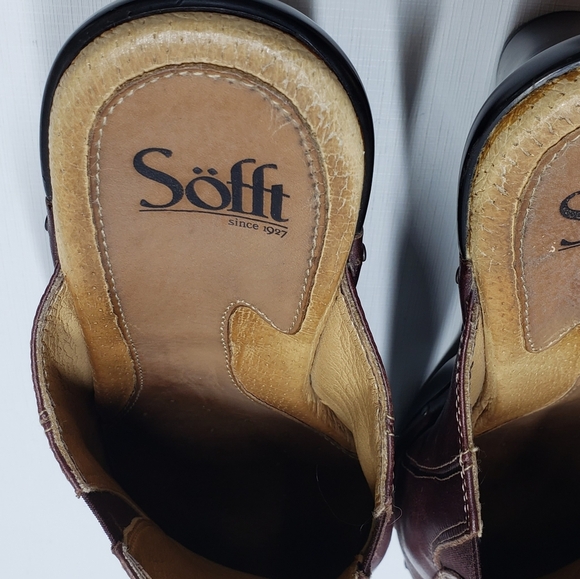 Sofft Women's Brown Leather Clogs Mules Size 8.5 - Picture 12 of 16